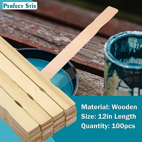 Perfect Stix PS 12 CRAFT PAINT PADDSTIR 100CT 12 Premium Grade Craft WoodPaint PaddlesStirrers 100ct - Image 3