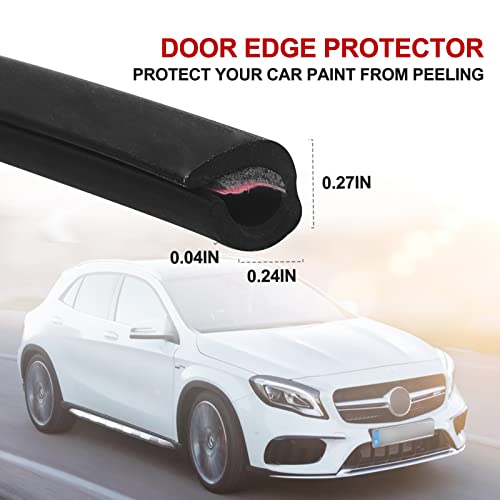 TEMI Car Door Protector Edge Guards, 32Ft(10M) Universal Rubber Seal Protector U Shape Edge Trim Car Door Edge Protection for Most Car (Black, 32FT) - Image 2