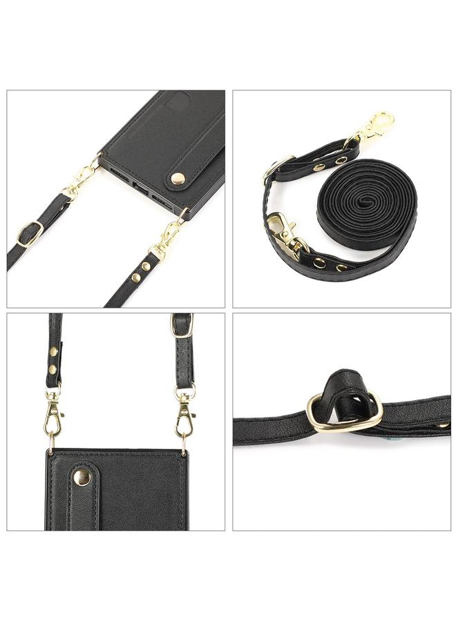 S-TOP Case For iPhone 14 Pro Crossbody Wrist Strap Card Holder Phone Case - Image 5
