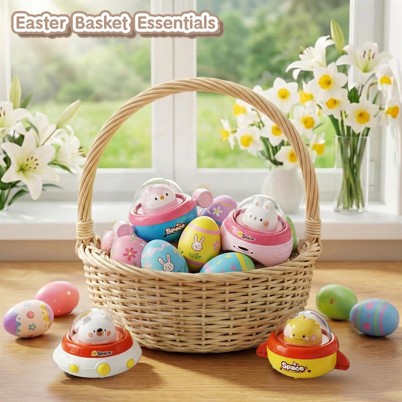 Dimoarch Easter Basket Stuffers Space Cars Toys for Toddlers, Press Go Cars for Toddlers 1-3, Baby Toys for 6-9-12-18 Months, Easter Gifts for 1 Year Old Boys, 1st Birthday Gift for Baby Infant Toddler - Image 2