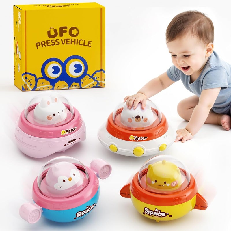 Dimoarch Easter Basket Stuffers Space Cars Toys for Toddlers, Press Go Cars for Toddlers 1-3, Baby Toys for 6-9-12-18 Months, Easter Gifts for 1 Year Old Boys, 1st Birthday Gift for Baby Infant Toddler - Image 1