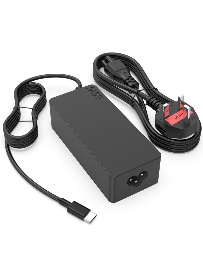 BEST ONE 65W USB-C laptop Charger compatible for Lenovo, Dell, HP, Acer, ASUS, Samsung, MacBook, Chromebook & More – Type-C Laptop Power Adapter with Safety Protections – 20V 3.25A PD Fast Charging AC Adapter - Image 1