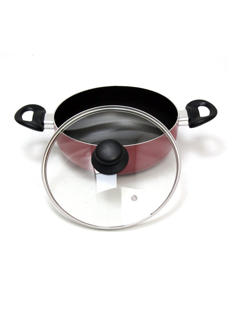 Nonstick Kadai Pan Frying Pan with Glass Lid 26CM