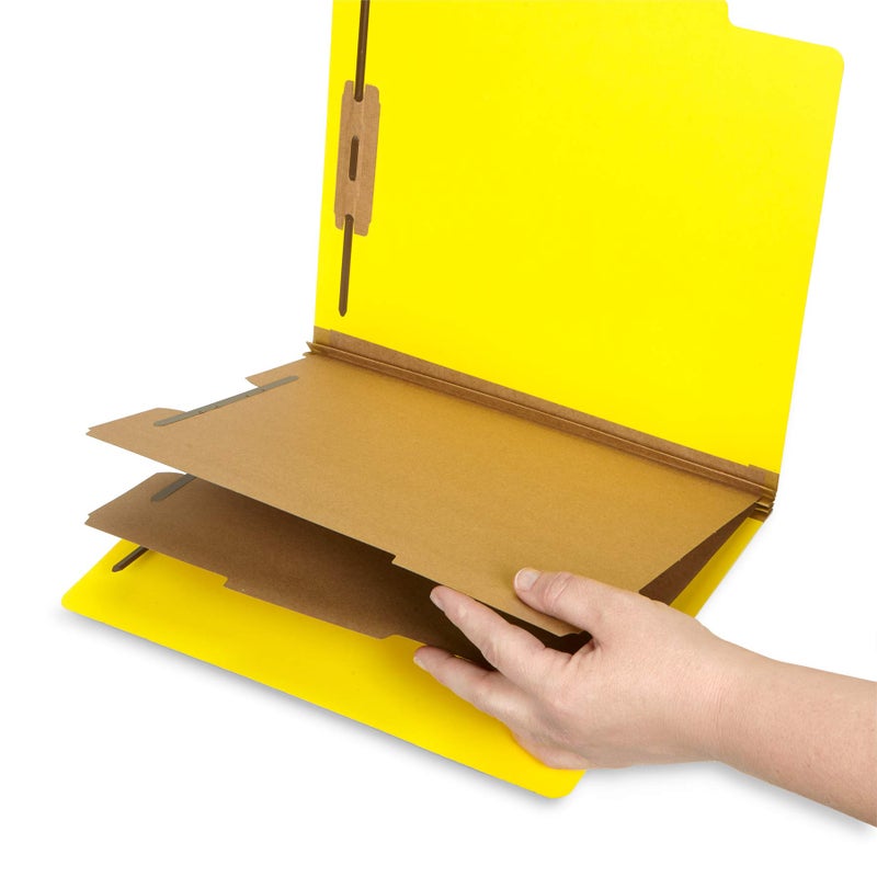 Blue Summit Supplies 10 مجلدات تصنيف صفراء، 2 فاصل، 2 بوصة توسيعات تايفك، مصممة لتحمل 2 شوكة لتنظيم الملفات الطبية القياسية، ملفات العملاء القانونية، تقارير المكتب، حجم رسالة، صفراء، 10 عبوة - Image 3