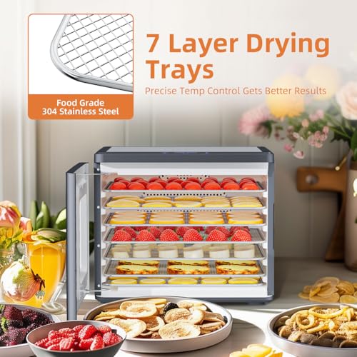 TINANA Food Dehydrator Machine for Jerky Beef: TINANA Stainless Steel Food Dryer for Meat - Digital Food Dehydrater for Fruit Herbs - Image 2