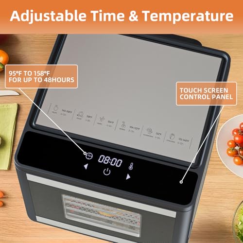TINANA Food Dehydrator Machine for Jerky Beef: TINANA Stainless Steel Food Dryer for Meat - Digital Food Dehydrater for Fruit Herbs - Image 4