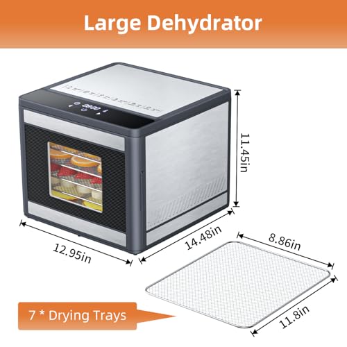 TINANA Food Dehydrator Machine for Jerky Beef: TINANA Stainless Steel Food Dryer for Meat - Digital Food Dehydrater for Fruit Herbs - Image 3