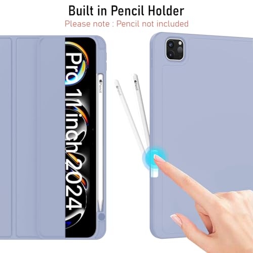 Robustrion Cover for iPad Pro 11 inch Cover Case 5th Generation (M5 / M4) with Pencil Holder, Case Cover for iPad Pro 11 inch [Auto Sleep Wake Support] - Lavender - Image 5