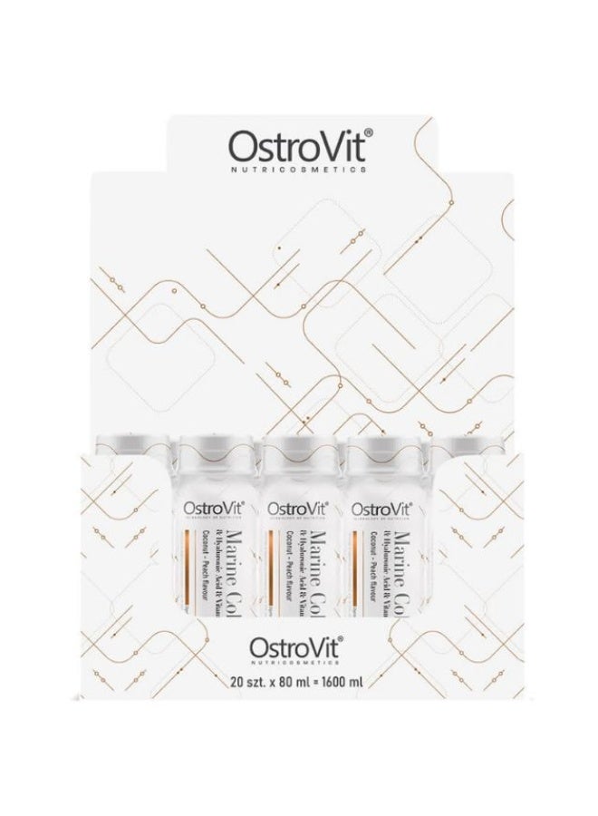 Ostrovit Marine Collagen Shot Coconut & Peach 80ml Pack of 20