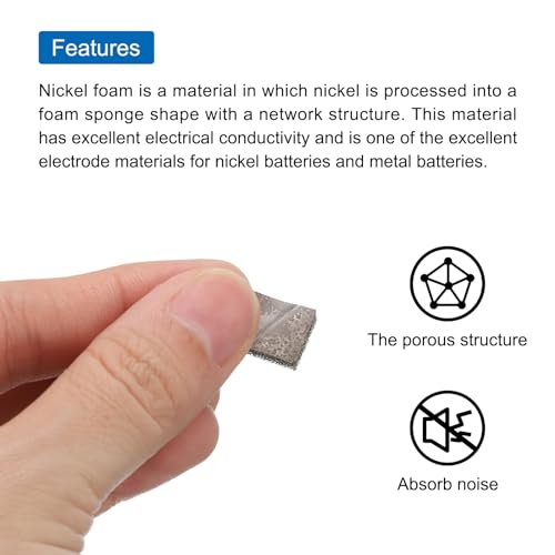 MECCANIXITY Nickel Foam Electrode, Button Battery Electrode Disc Nickel Foam Sheet Porous Foam Ni 20x10x1mm with Adhesive Pack of 300, Grey - Image 4