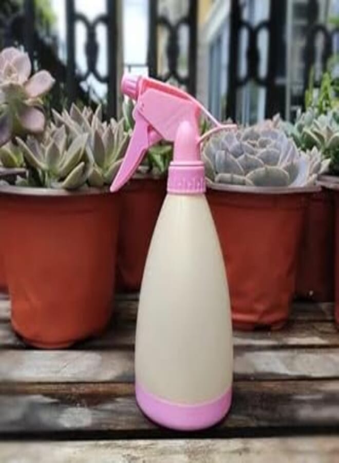 YIBAIJIA Large Spray Bottle, Plastic Plant Water Spray Bottle, Empty Spray Bottle 500ml for Gardening Plant Watering Cleaning (Pink)