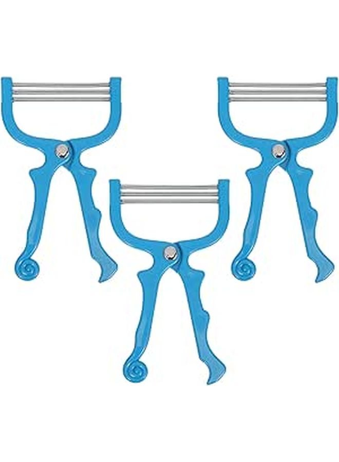Manual Facial Hair Remover Spring Coil for Women Blue 3 Pcs Precise Eyebrow Threader - Image 1