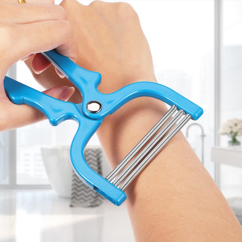 Manual Facial Hair Remover Spring Coil for Women Blue 3 Pcs Precise Eyebrow Threader - Image 5
