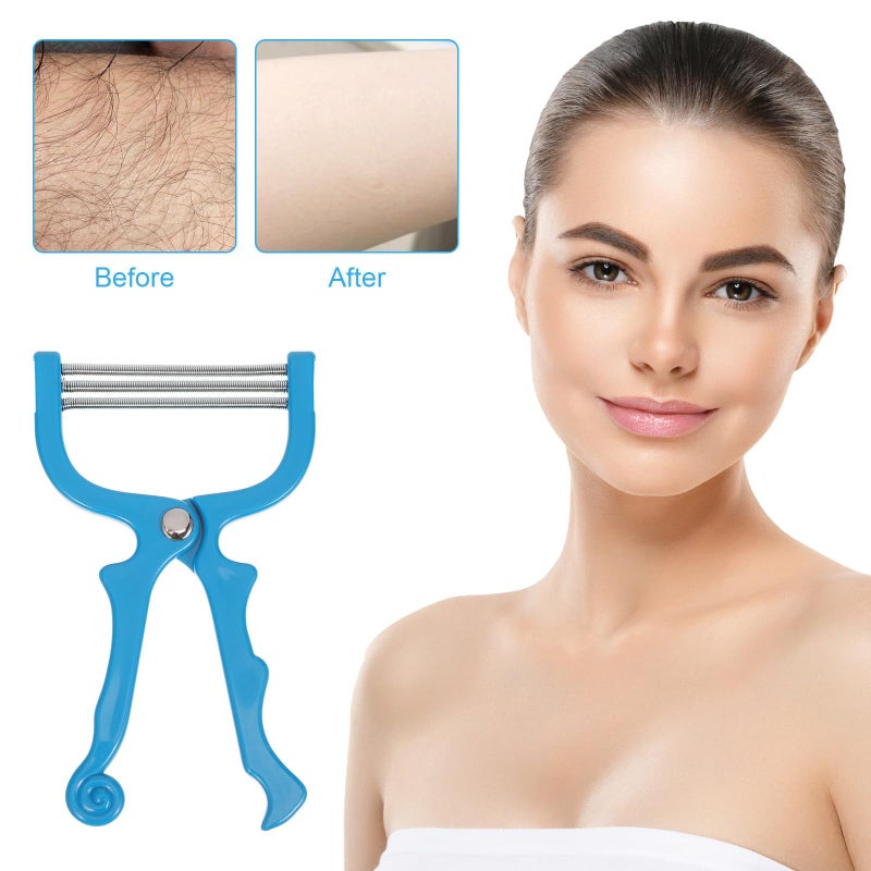 Manual Facial Hair Remover Spring Coil for Women Blue 3 Pcs Precise Eyebrow Threader - Image 4