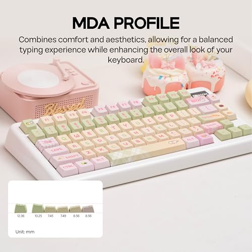 KiiBoom مجموعة مفاتيح KiiBOOM x Ydmochi Sweet Dango Dream، 142 مفتاحًا بروفايل MDA من PBT للوحة مفاتيح ميكانيكية، متوافقة مع ANSI/ISO، 60%، 65%، 75%، TKL، تخطيط كامل الحجم - Image 4