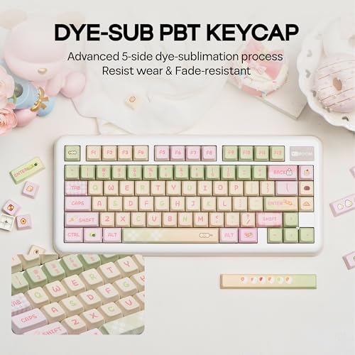 KiiBoom مجموعة مفاتيح KiiBOOM x Ydmochi Sweet Dango Dream، 142 مفتاحًا بروفايل MDA من PBT للوحة مفاتيح ميكانيكية، متوافقة مع ANSI/ISO، 60%، 65%، 75%، TKL، تخطيط كامل الحجم - Image 5