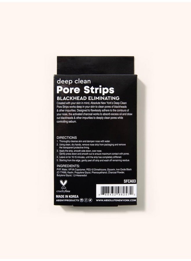 Absolute New York Charcoal Deep Clean Pore Strips Women Makeup Cosmetic Accessories Longlasting Formula Ideal For All Skin Types  - Image 2