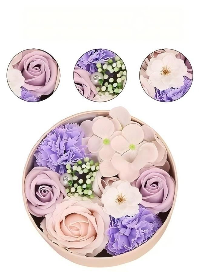 DUNISO Rose Soap Flower Gift Box,Artificial Flowers Soap Flower Gift Box,Rose Bath Flower Gift Box,Eternal Flower Box,for Wedding/Birthday/Valentine's Day/Mother's Day,16.2*16.2*8.2cm - Image 1