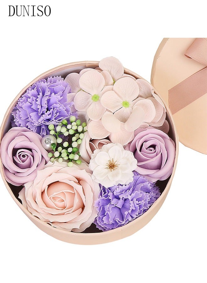DUNISO Rose Soap Flower Gift Box,Artificial Flowers Soap Flower Gift Box,Rose Bath Flower Gift Box,Eternal Flower Box,for Wedding/Birthday/Valentine's Day/Mother's Day,16.2*16.2*8.2cm - Image 4