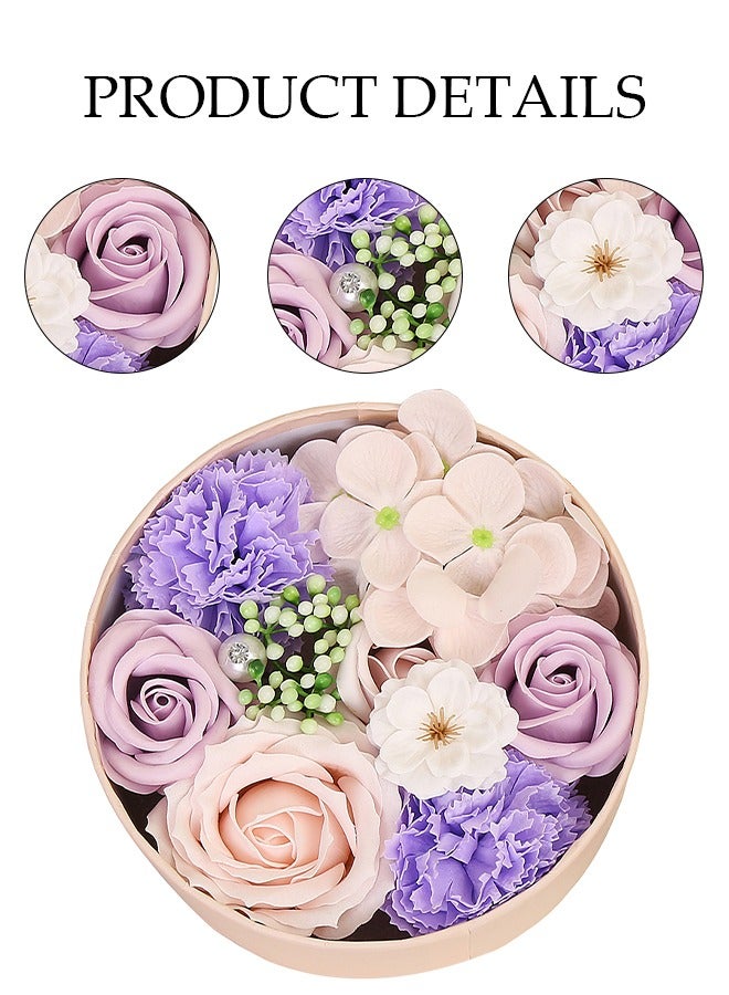 DUNISO Rose Soap Flower Gift Box,Artificial Flowers Soap Flower Gift Box,Rose Bath Flower Gift Box,Eternal Flower Box,for Wedding/Birthday/Valentine's Day/Mother's Day,16.2*16.2*8.2cm - Image 5
