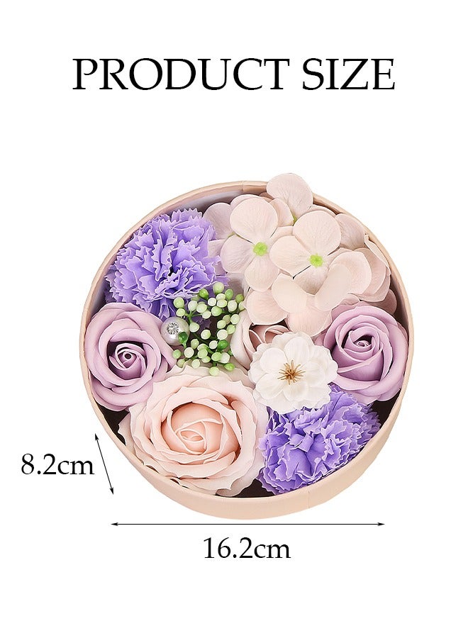 DUNISO Rose Soap Flower Gift Box,Artificial Flowers Soap Flower Gift Box,Rose Bath Flower Gift Box,Eternal Flower Box,for Wedding/Birthday/Valentine's Day/Mother's Day,16.2*16.2*8.2cm - Image 3