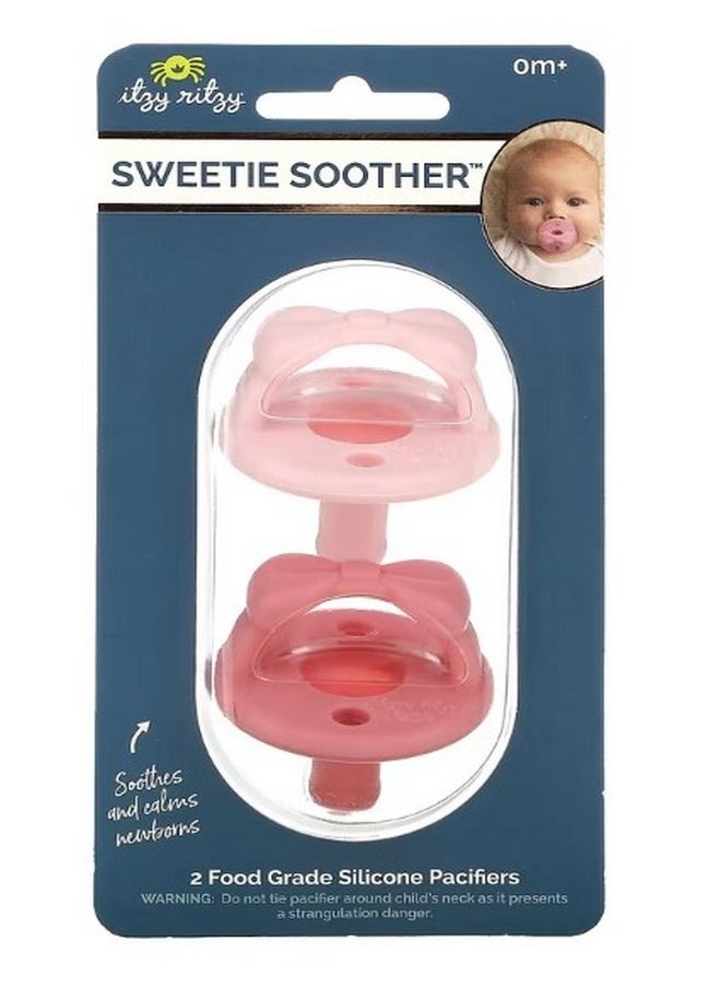 إيتزي ريتزي - Sweetie Soother Food Grade Silicone Pacifiers 0 Months Bow 2 Pacifiers - Image 1