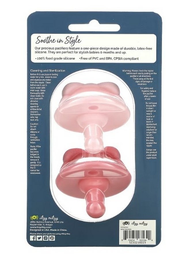 إيتزي ريتزي - Sweetie Soother Food Grade Silicone Pacifiers 0 Months Bow 2 Pacifiers - Image 1