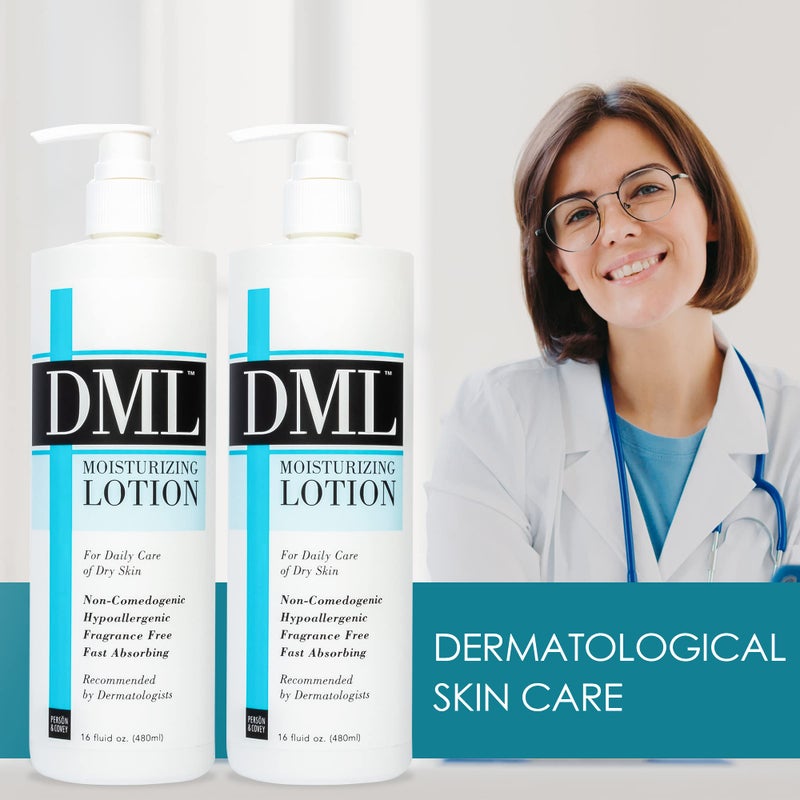 DML Moisturizing Lotion- Hydrating Hand and Body Moisturizer / Hypoallergenic Body Lotion for Dry and Cracked Skin / Gentle, Unscented Moisturizing Lotion Great for Men and Women / 16 oz (Pack of 2) - Image 4