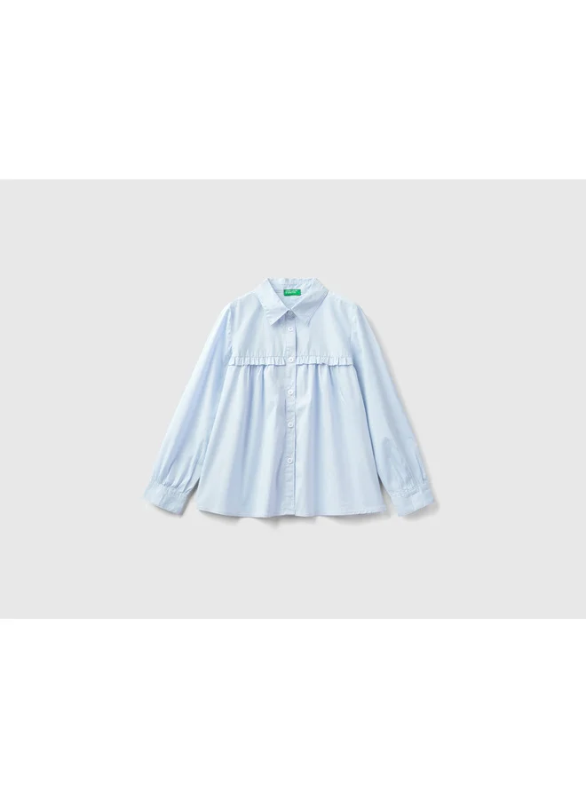 UNITED COLORS OF BENETTON Shirt With Rouches On The Yoke