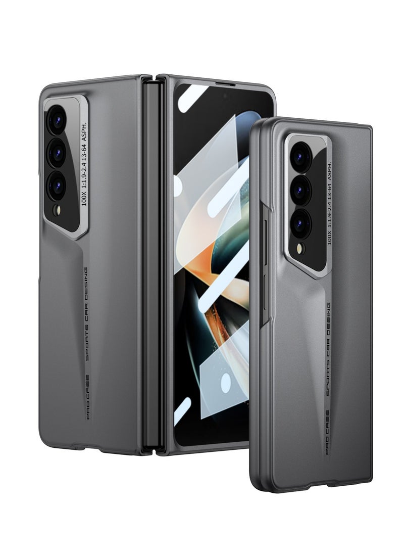 LEEKA Samsung Galaxy Z Fold 3 Ultra Slim Carbon Fiber Back Cover – Luxury Sport Car Design, Premium Fiber Camera Protection, Shockproof Anti-Scratch Case (Silver)  - Image 1