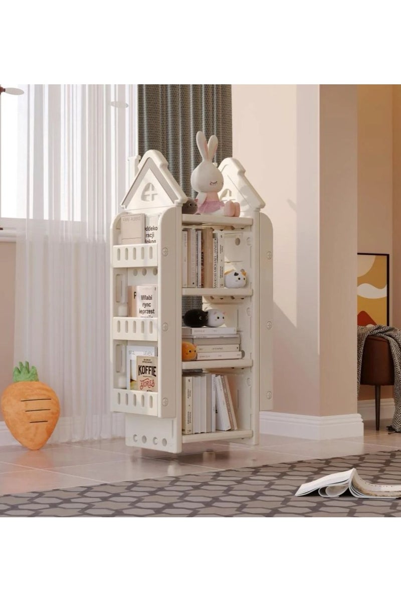 فول جوي رف كتب بدون عجلات، تخزين كتب ، خزانة كتب، رف كتب، صغير الحجم، موفر للمساحة 36*32*116 سم - Image 1