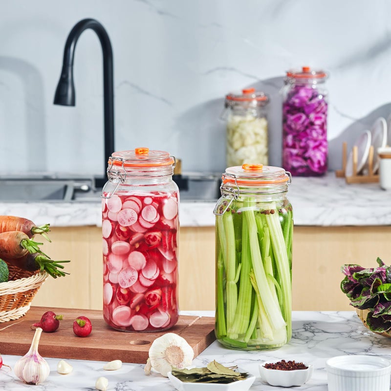 Jillmo Fermentation Jar, 2 Liter Fermentation Kit with Fermenting Weights and Airlocks, Pack of 2 - Image 4