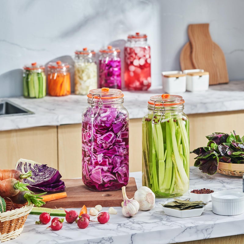 Jillmo Fermentation Jar, 2 Liter Fermentation Kit with Fermenting Weights and Airlocks, Pack of 2 - Image 3