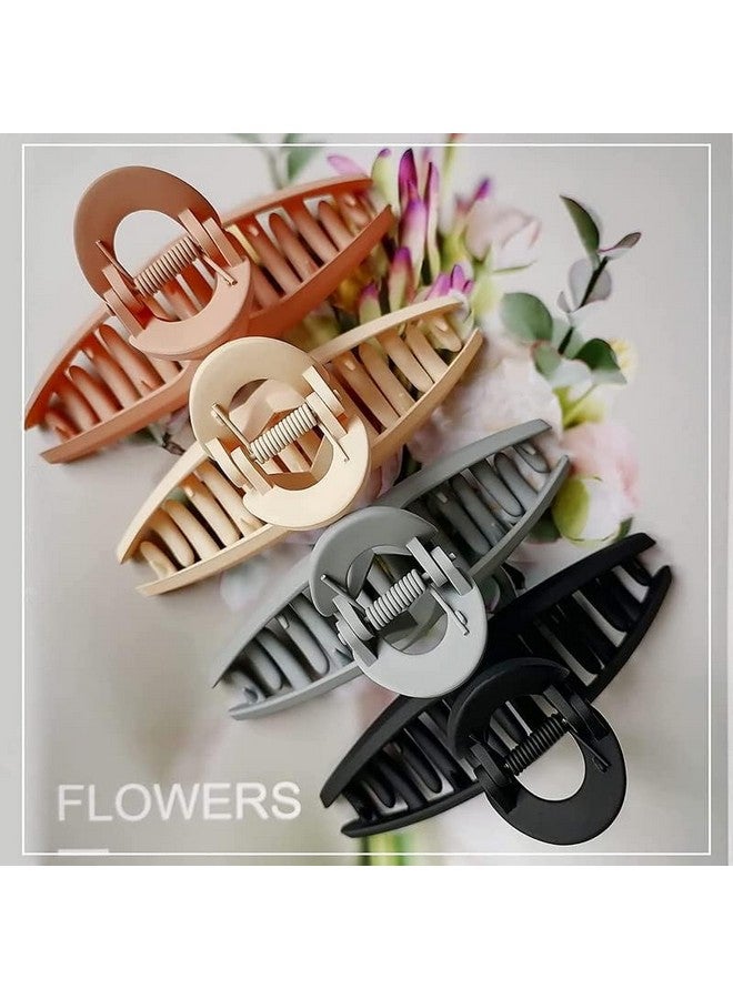 تشاندركاش مشابك شعر CHANDERKASH مقاس كبير 3.5 بوصة غير قابلة للانزلاق، مشبك فراشة كبير غير لامع - شعر رقيق ورفيع للنساء - Image 4