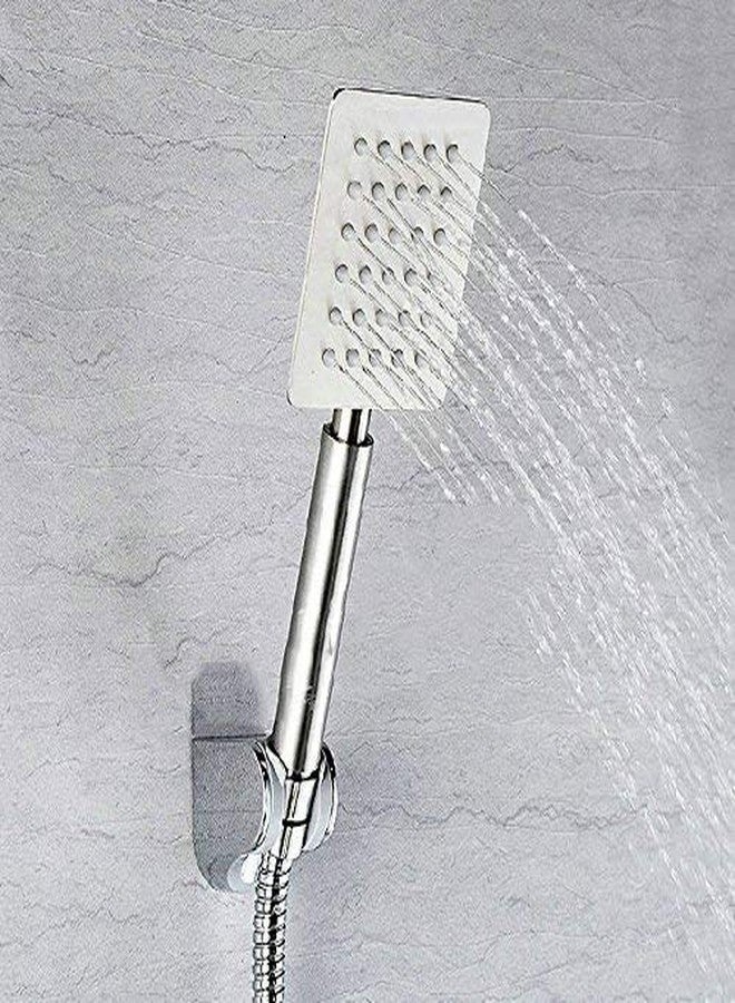 BATH GURU Square Tube Pipe and Wall Stand Ultra Slim Hand Shower, 9 Inch with 1.5 m Shower, Silver, Large - Image 2