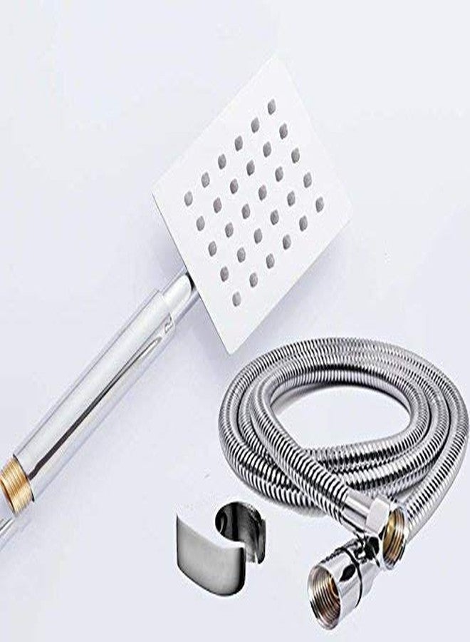 BATH GURU Square Tube Pipe and Wall Stand Ultra Slim Hand Shower, 9 Inch with 1.5 m Shower, Silver, Large - Image 1