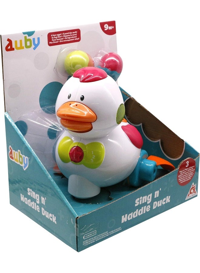 Auby Sing N Waddle Duck For Baby Learning With Motorized, Musical Friend To Encourage Crawling, 3 Fun Modes Of Play, Includes 2 Colorful Duck Eggs For 9 Months+ - Image 3