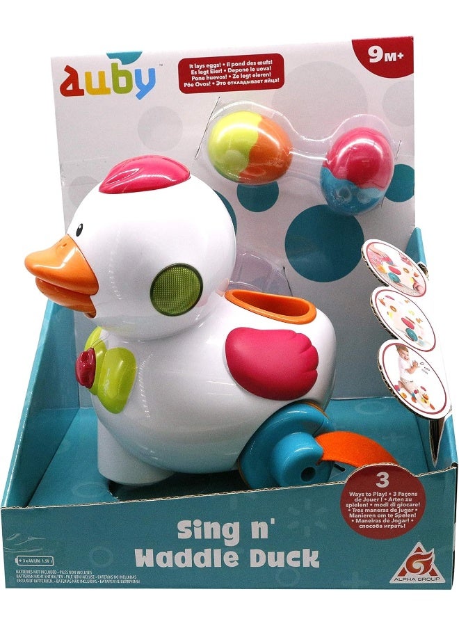 Auby Sing N Waddle Duck For Baby Learning With Motorized, Musical Friend To Encourage Crawling, 3 Fun Modes Of Play, Includes 2 Colorful Duck Eggs For 9 Months+ - Image 4