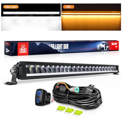 Nilight LED Light Bar with Amber DRL 30 Inch 120W Single Row Light - Image 1