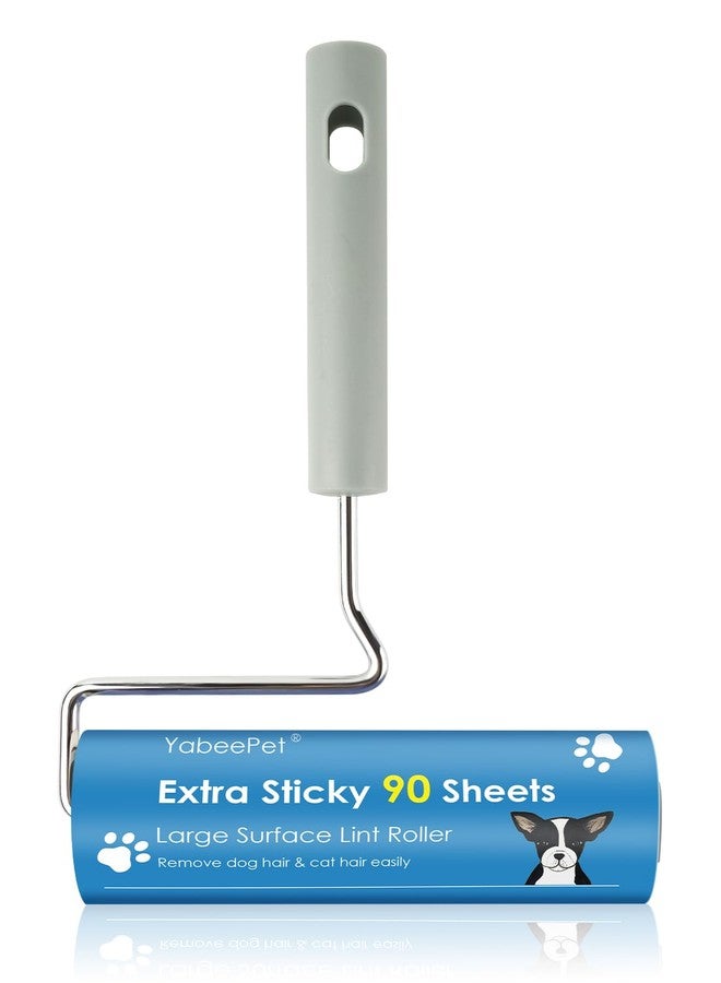 YabeePet Extra Sticky Large Surface Lint Roller, 6.3'' Giant Lint Roller for Pet Hair, Lint Remover Roller for Cat Hair, Clothes, Furniture (1 Handle + 90 Sheets) - Image 1