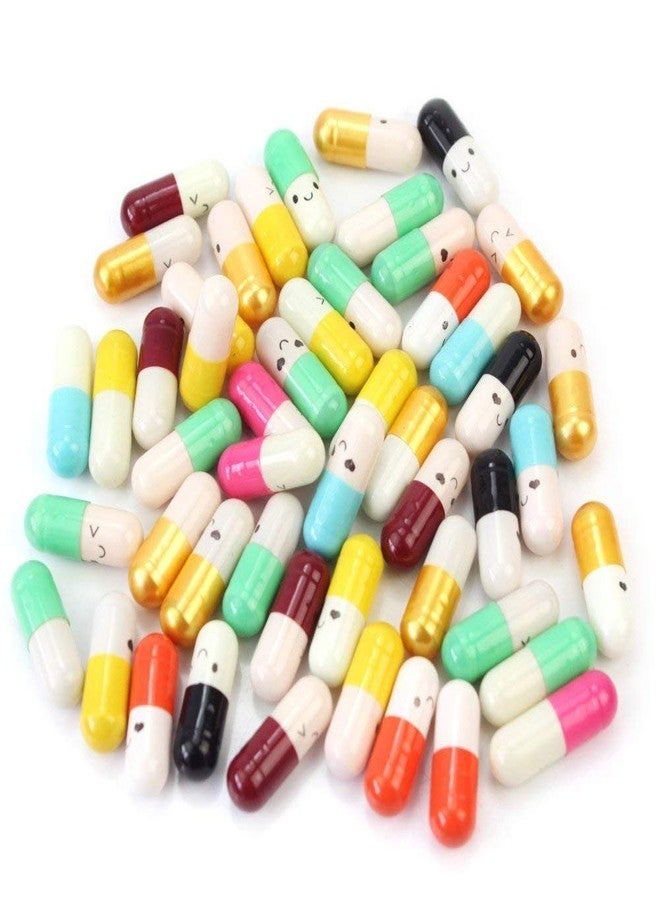 Wetco Message in a Bottle Capsule Letter Cute Love Friendship Half Color Pill, Plastic, Assorted Color - 50 Pcs - Image 5
