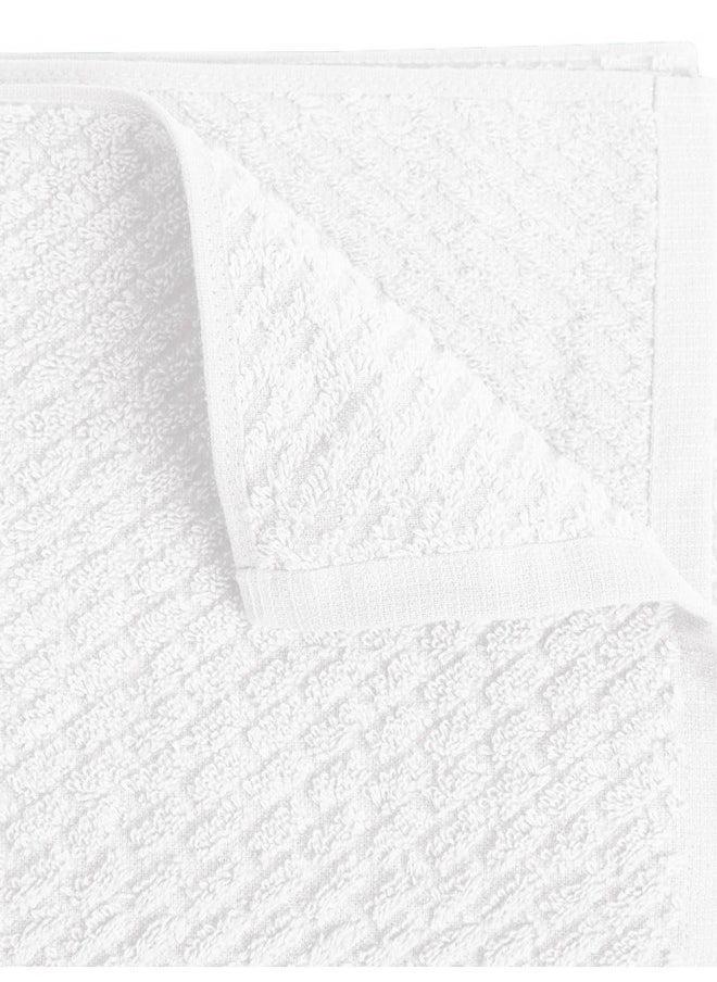 SPACES Spaces 100% Cotton Large (70 Cm X 150 Cm) | 400 Gsm Dobby Solid Bath Towel (White)- Genesis  - Image 4