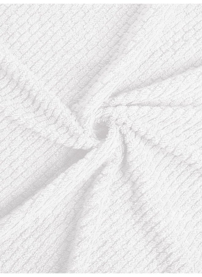 SPACES Spaces 100% Cotton Large (70 Cm X 150 Cm) | 400 Gsm Dobby Solid Bath Towel (White)- Genesis  - Image 5
