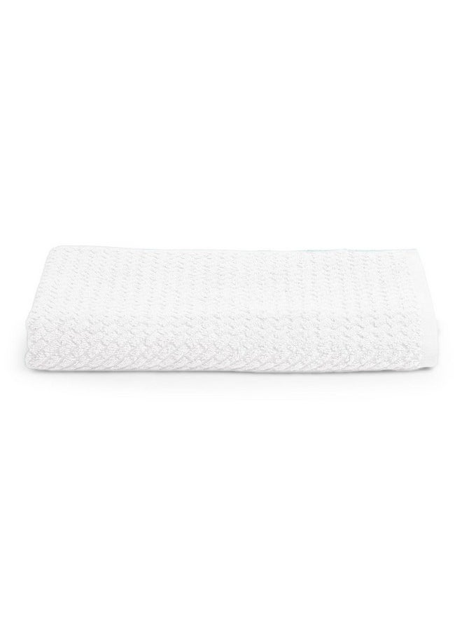 SPACES Spaces 100% Cotton Large (70 Cm X 150 Cm) | 400 Gsm Dobby Solid Bath Towel (White)- Genesis  - Image 3