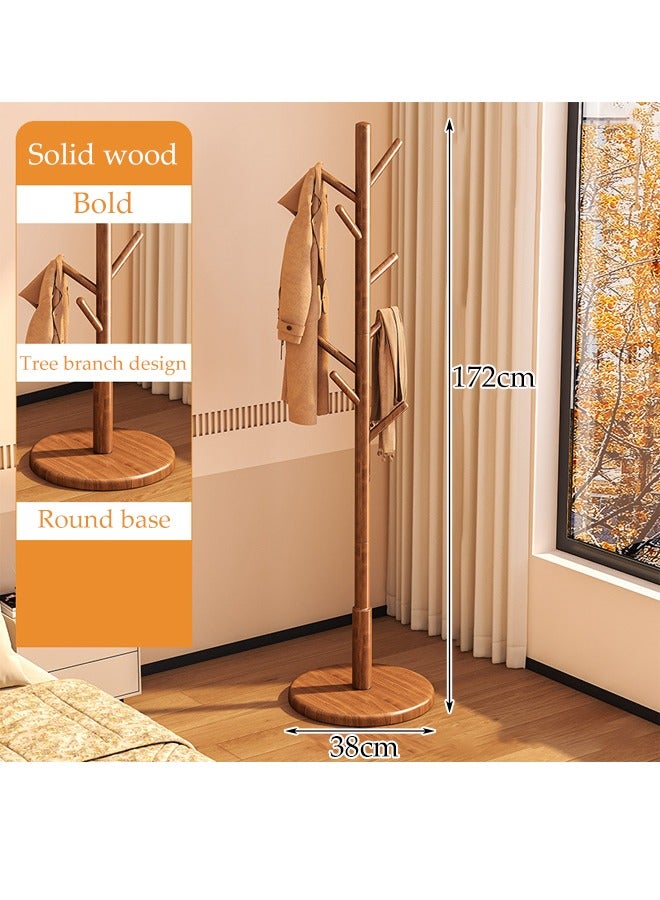 DUNISO Coat Rack with 8 Hooks，Wooden Coat Rack Freestanding,Hanging Coat Rack，Easy to Install，Small Footprint，for Bedroom,Living Room, Entrance, Bedside,Brown - Image 2