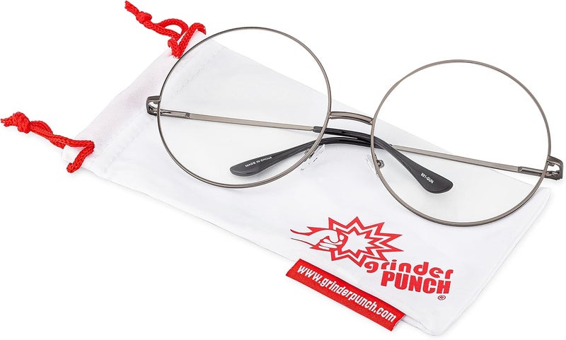 grinderPUNCH XXL Super Oversized Fashion Glasses Round Circle Frame Clear Lens - Image 2