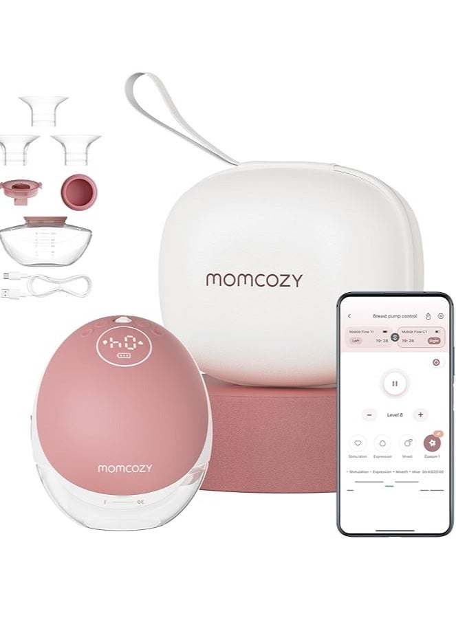 Momcozy M9 Breast Pump Hands-Free Mobile Flow, App Discreet Control with Personalized Multi-Modes and 15 Levels, Independent Breastmilk Storage, Wearable M9 Breast Pump 24mm - Image 1