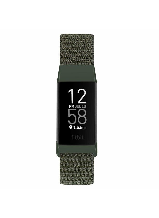 AVOD Nylon Watch Bands Compatible with Fitbit Charge 4/Charge 3/SE, Soft Replacement Wristband Breathable Sport Strap with Band for Women Men (Navy Green) - Image 2