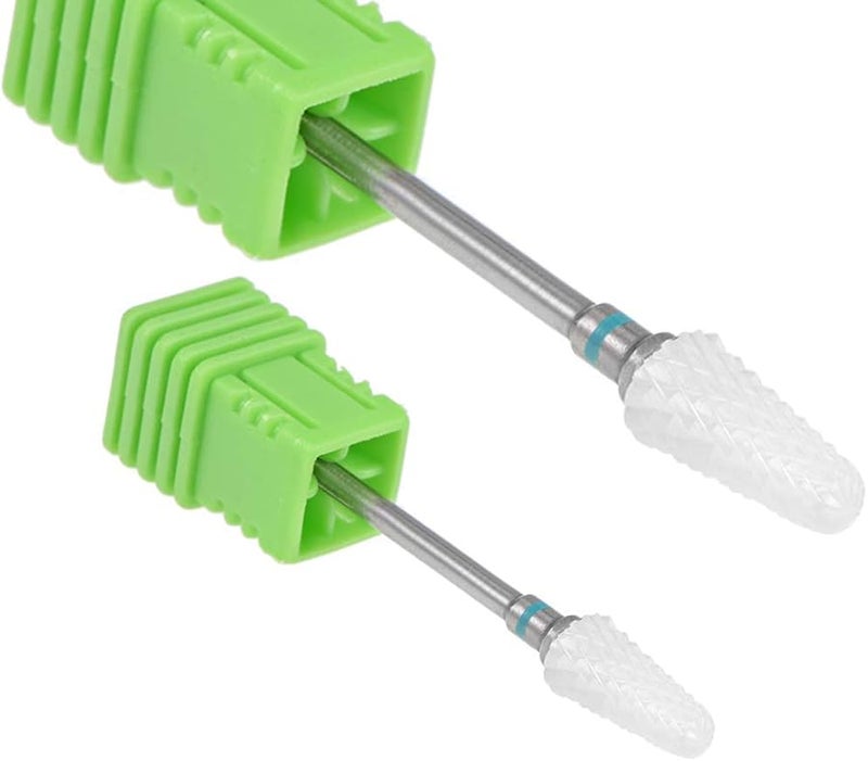 مجموعة رؤوس مثقاب السيراميك للأظافر من قطعتين، خشنة الحبيبات، مقاس 3/32 بوصة لإزالة الجل ومنيكير وباديكير - Image 2