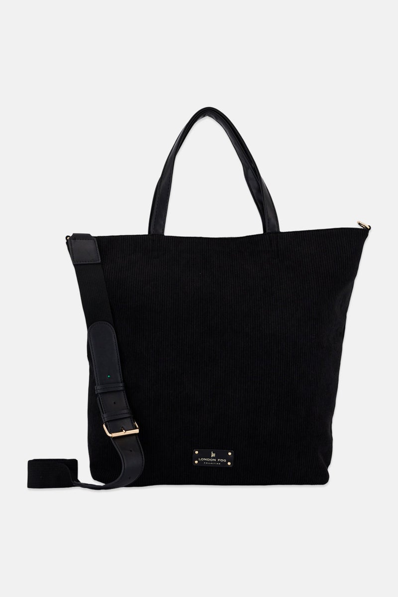 London Fog Women Brand Logo Tote Bag, Black - Image 1